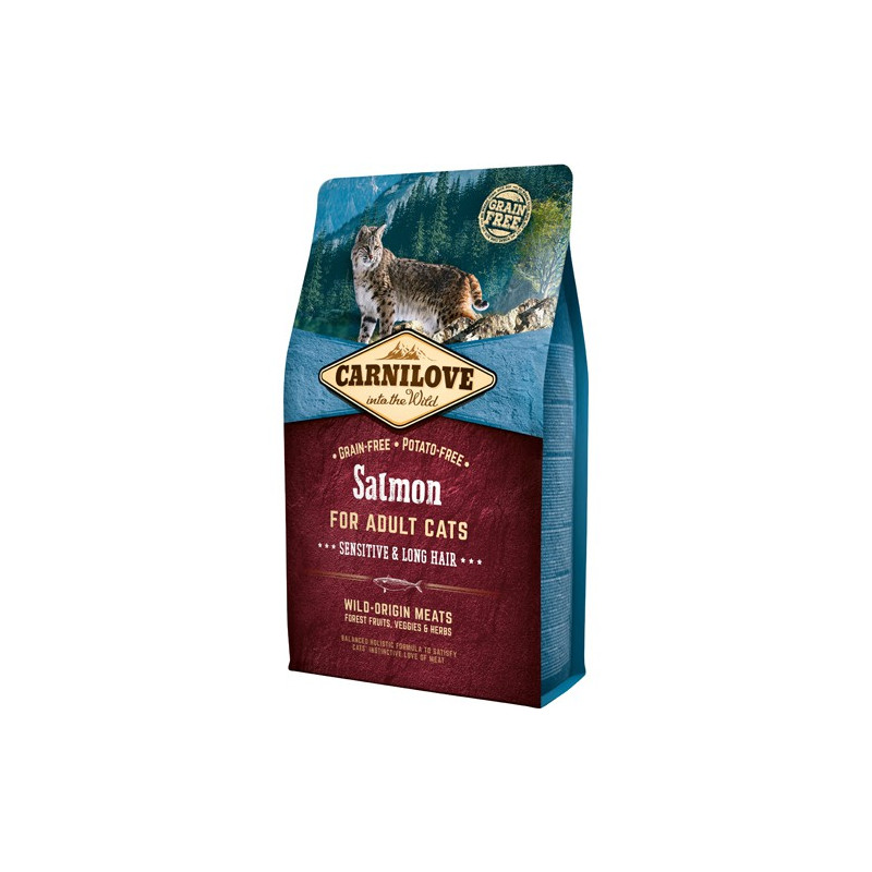 Carnilove Kat Adult Salmon – Sensitive og Long Hair 2kg