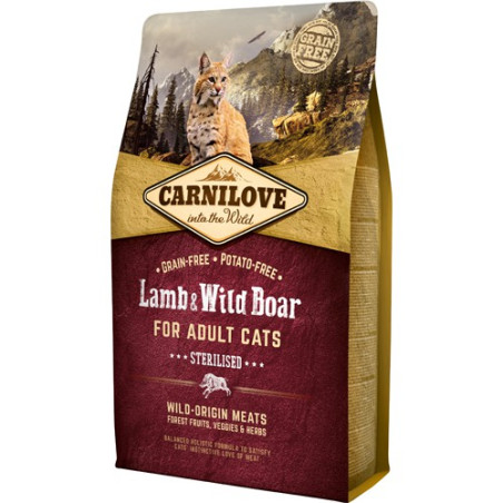 Carnilove Kat Adult Lamb og Wild Boar – Sterilised 2 kg