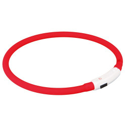 Lyshalsbånd USB, XS–S: 35 cm/ø 8 mm, red