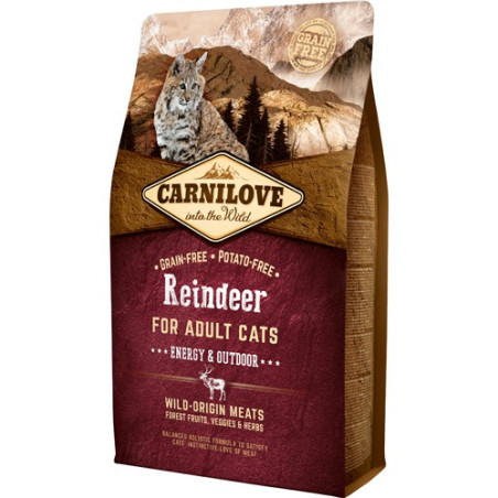 Carnilove Reindeer for Adult Cats – Energy og Outdoor 2 kg