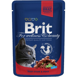 Brit Premium Cat Pouches med Bøf & Ærter 100g