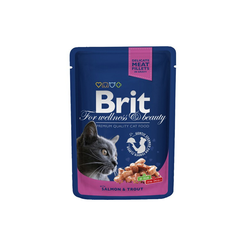 Brit Premium Cat Pouches med Laks & Ørred 100g