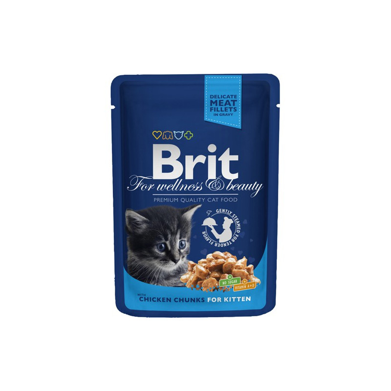 Brit Premium Cat Pouches Kyllingestykker til killinger 100g