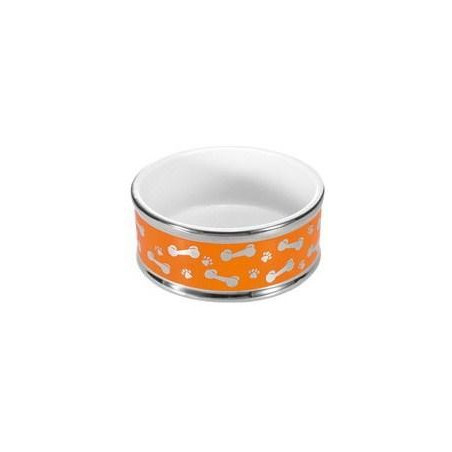 Keramikskål hund 18cm orange