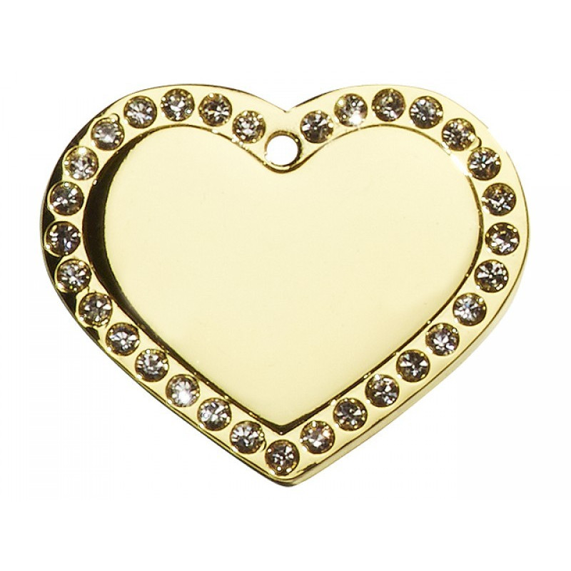 Hundetegn Hjerte Glamour Stor Guld