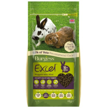 Burgess Excel Adult Rabbit Nuggets with Mint 2kg