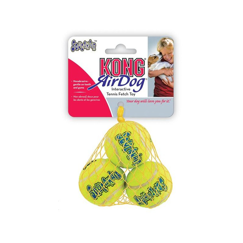 KONG AirDog Squeaker Tennisbolde Small i Net
